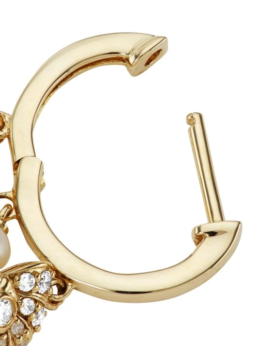 Sydney Evan 14K Yellow Gold, 3-4MM Pearl, & Diamond Huggie Hoop Earrings 5 Sydney Evan 14K Yellow Gold, 3-4MM Pearl, & Diamond Huggie Hoop Earrings - Image 3