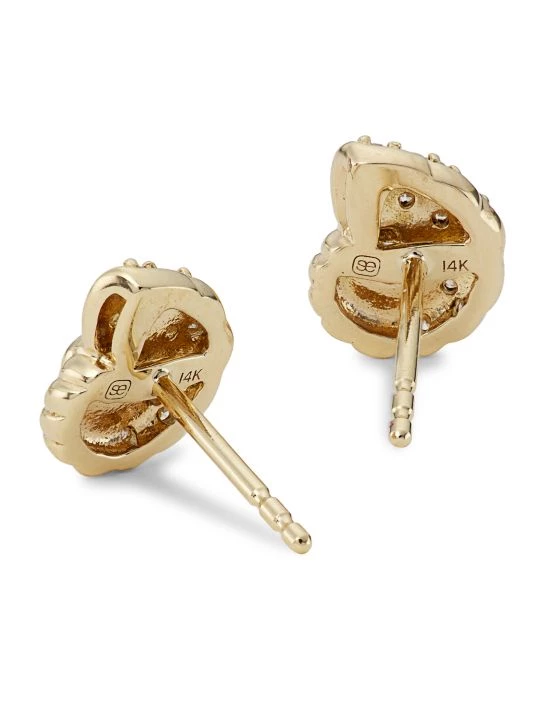 Sydney Evan 14K Yellow Gold & Diamond Nautilus-Shell Stud Earrings 5 Sydney Evan 14K Yellow Gold & Diamond Nautilus-Shell Stud Earrings - Image 3