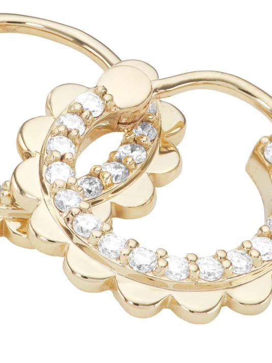 Sydney Evan 14K Yellow Gold & Diamond Scalloped Huggie Hoop Earrings 6 Sydney Evan 14K Yellow Gold & Diamond Scalloped Huggie Hoop Earrings - Image 4