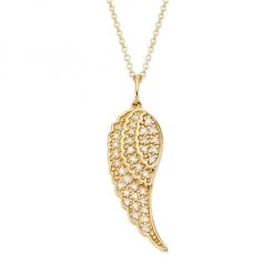 Sydney Evan 14K Yellow Gold & Diamond Small Wing Pendant Necklace