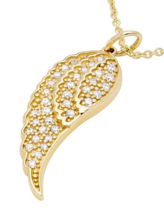 Sydney Evan 14K Yellow Gold & Diamond Small Wing Pendant Necklace 6 Sydney Evan 14K Yellow Gold & Diamond Small Wing Pendant Necklace - Image 4