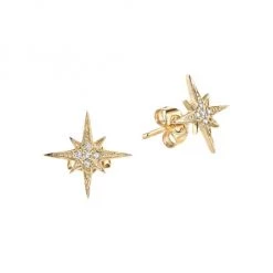 Sydney Evan 14K Yellow Gold & Diamond Small Starburst Single Stud Earring