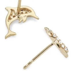 Sydney Evan 14K Yellow Gold & Diamond Dolphin Stud Earrings -Sydney Evan Online Shop unnamed file 672