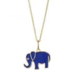Sydney Evan 14K Yellow Gold & Enamel Elephant Pendant Necklace