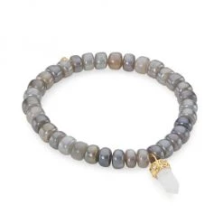 Sydney Evan 14K Yellow Gold & Moonstone Beaded Stretch Bracelet