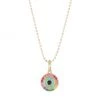 Sydney Evan 14K Yellow Gold & Rainbow Stone Evil Eye Charm Necklace