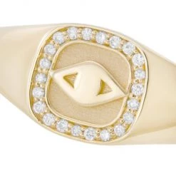 Sydney Evan 14K Yellow Gold & Diamond Evil-Eye Signet Ring -Sydney Evan Online Shop unnamed file 726