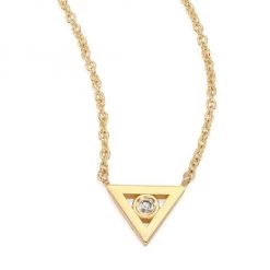 Sydney Evan Bezel Triangle Diamond & 14K Yellow Gold Pendant Necklace