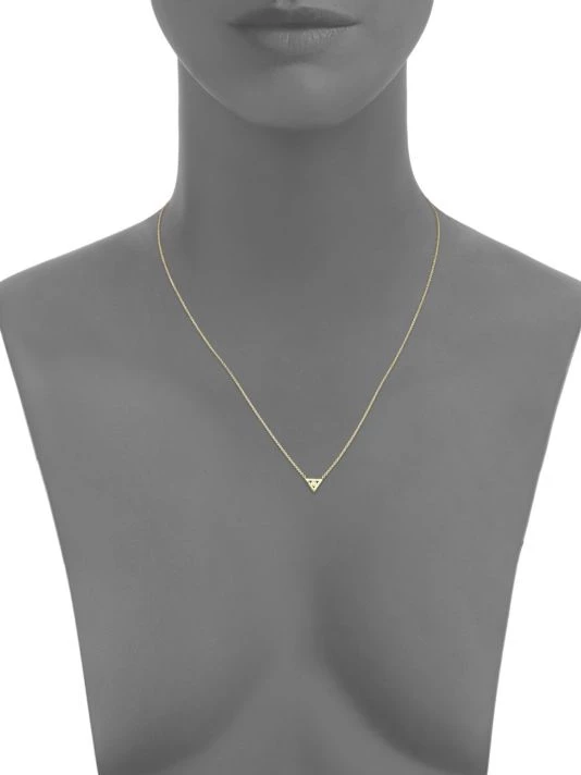 Sydney Evan Bezel Triangle Diamond & 14K Yellow Gold Pendant Necklace 4 Sydney Evan Bezel Triangle Diamond & 14K Yellow Gold Pendant Necklace - Image 2