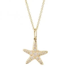 Sydney Evan 14K Yellow Gold & Diamond Small Starfish Pendant Necklace