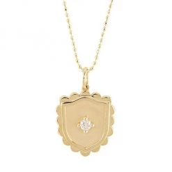 Sydney Evan 14K Yellow Gold & Diamond Shield Pendant Necklace