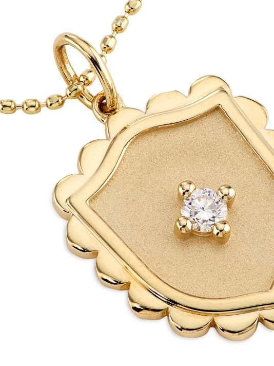 Sydney Evan 14K Yellow Gold & Diamond Shield Pendant Necklace 6 Sydney Evan 14K Yellow Gold & Diamond Shield Pendant Necklace - Image 4
