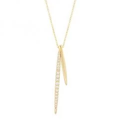 Sydney Evan 14K Yellow Gold & Diamond Double-Needle Pendant Necklace