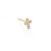 Sydney Evan Tiny 14K Yellow Gold & Pavé Diamond Cross Single Stud Earring
