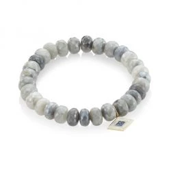 Sydney Evan 14K Yellow Gold, Silverite & Sapphire Groovy Eye Charm Bracelet