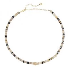 Sydney Evan 14K Yellow Gold, Australian Opal Heishi Bead, & Diamond Choker