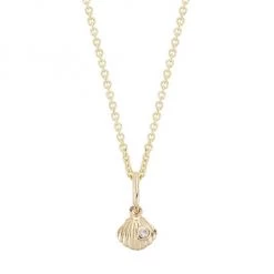 Sydney Evan 14K Yellow Gold & Diamond Tiny Clamshell Pendant Necklace