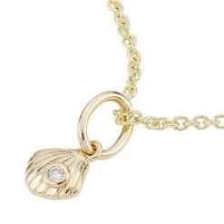 Sydney Evan 14K Yellow Gold & Diamond Tiny Clamshell Pendant Necklace -Sydney Evan Online Shop unnamed file 789
