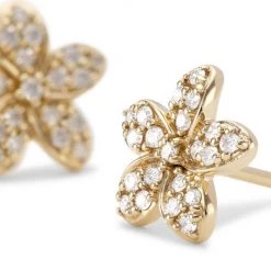 Sydney Evan 14K Yellow Gold & Diamond Plumeria Stud Earrings -Sydney Evan Online Shop unnamed file 793