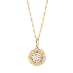 Sydney Evan 14K Yellow Gold & Diamond Sunflower Pendant Necklace