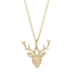 Sydney Evan 14K Yellow Gold & Diamond Deer Pendant Necklace
