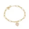 Sydney Evan 14K Yellow Gold & Diamond Heart Charm Bracelet