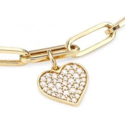 Sydney Evan 14K Yellow Gold & Diamond Heart Charm Bracelet -Sydney Evan Online Shop unnamed file 833