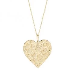 Sydney Evan 14K Yellow Gold Large Nugget Heart Pendant Necklace