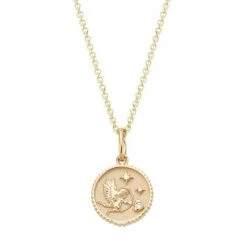 Sydney Evan 14K Yellow Gold & Diamond Cupid-Coin Pendant Necklace
