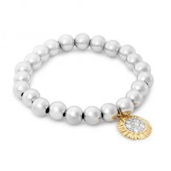 Sydney Evan Two-Tone 14K Gold & Diamond Sunflower-Charm Bracelet