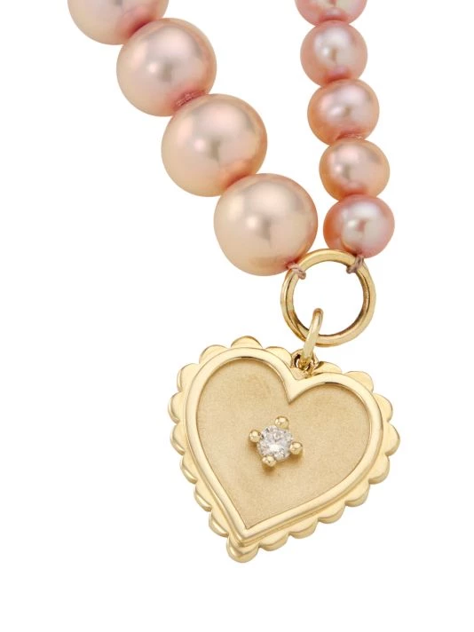 Sydney Evan 14K Yellow Gold, Pearl, & Diamond Heart Pendant Necklace 6 Sydney Evan 14K Yellow Gold, Pearl, & Diamond Heart Pendant Necklace - Image 4