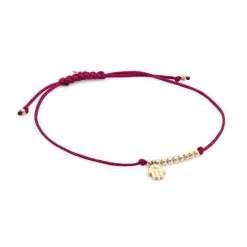 Sydney Evan 14K Yellow Gold & Diamond Hamsa Charm Red Cord Bracelet