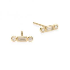 Sydney Evan Baguette Diamond Single Stud Earring