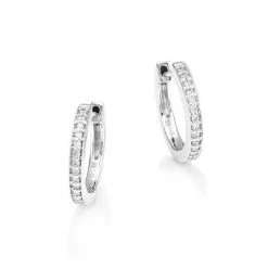 Sydney Evan 14K White Gold & Diamond Huggie Earrings
