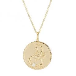 Sydney Evan 14K Yellow Gold & Diamond Large Scorpio Medallion Pendant Necklace