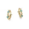 Sydney Evan Diamond & Turquoise 14K Yellow Gold Huggie Hoop Earrings