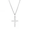 Sydney Evan 14K White Gold & Diamond Bezel Cross Necklace