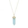 Sydney Evan 14K Yellow Gold, Aquamarine & Diamond Marquis Eye Crystal Point Pendant Necklace