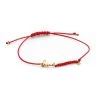 Sydney Evan 14K Goldplated, Love & Diamond Charm Red Cord Bracelet