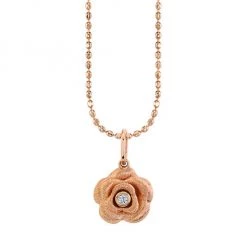Sydney Evan 14K Rose Gold & Diamond Rose Pendant Necklace