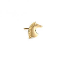 Sydney Evan 14K Yellow Gold & Diamond Horse Single Stud Earring