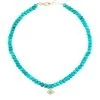 Sydney Evan 14K Yellow Gold, Diamond & Turquoise Evil Eye Beaded Anklet