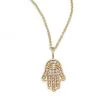 Sydney Evan Mini Hamsa Pavé Diamond & 14K Yellow Gold Pendant Necklace