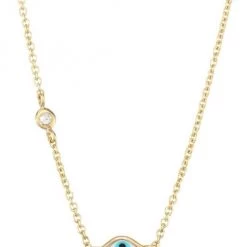 Sydney Evan Evil Eye Diamond & 14K Yellow Gold Pendant Necklace