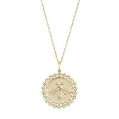 Sydney Evan 14K Gold & Diamond Bee Coin Pendant Necklace