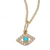 Sydney Evan 14K Yellow Gold, Diamond & Turquoise Evil Eye Necklace