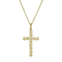 Sydney Evan 14K Yellow Gold & Diamond Daisy Cross Necklace
