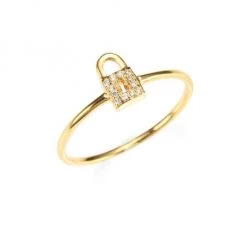Sydney Evan 14K Yellow Gold & Diamond Lock Ring