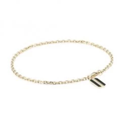 Sydney Evan 14K Yellow Gold & Pavé Diamond Rectangle Pendant Bracelet For Men